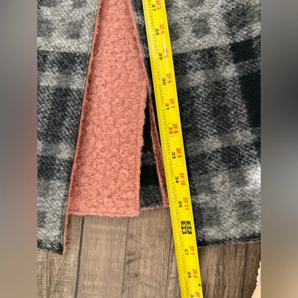 Sam Edelman Small Plaid Wool-Blend Coat with Pink Accents EUC - Picture 7 of 8